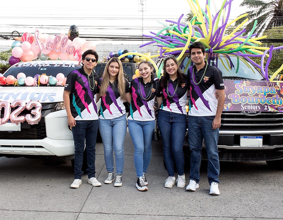 Diego Fiallos, Isabella Deras, Fabianna Rizzo, Isabel Flores y Elías Hasbun.