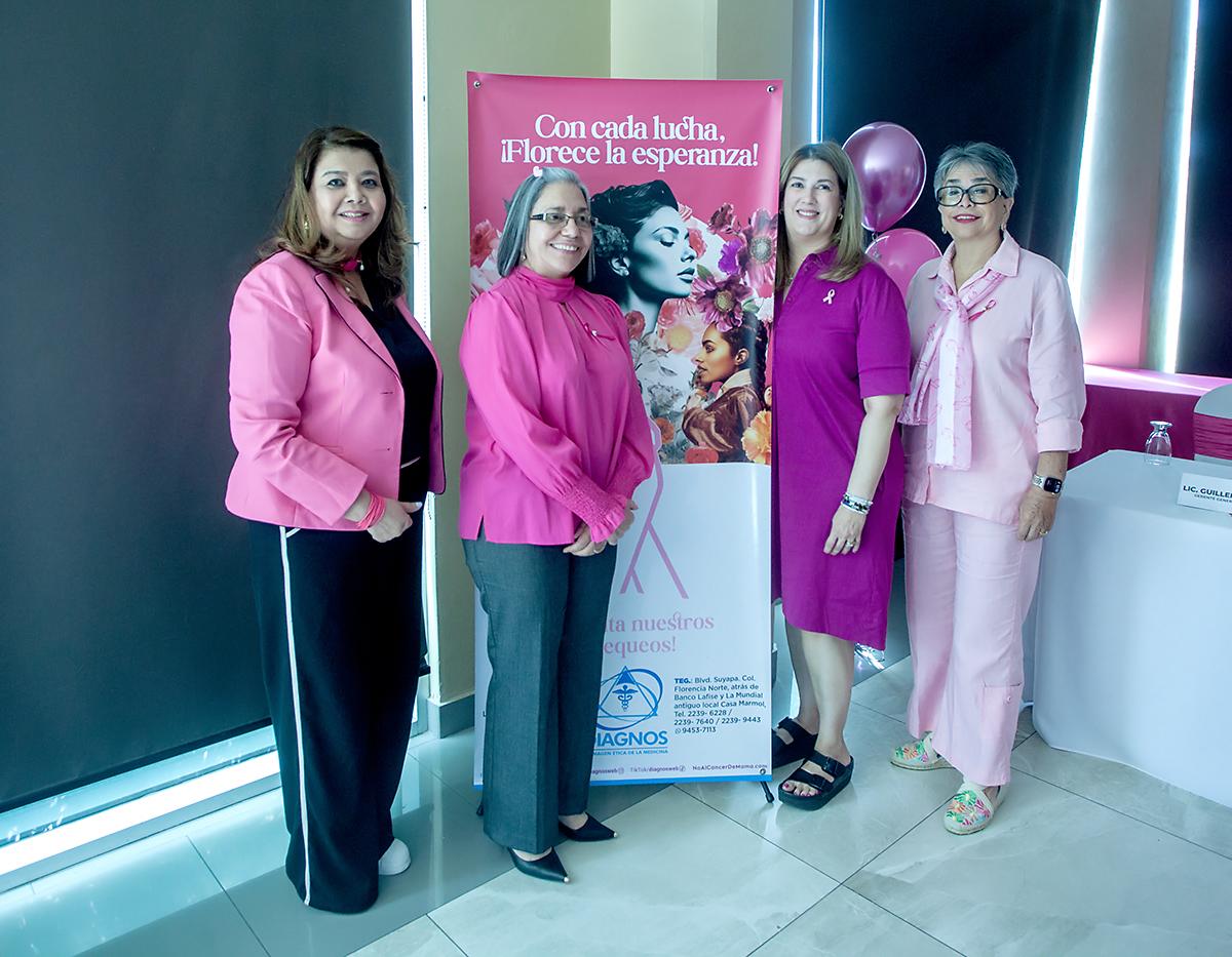 Lorena Alfaro, Suyapa Bejarano, Gisselle Downing y Linda Coello.