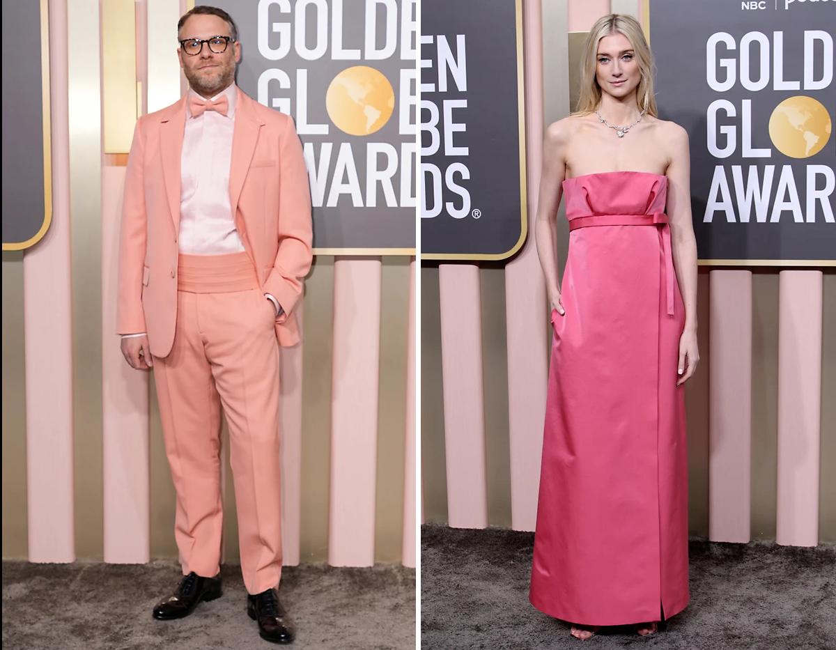  Seth Rogen y La estrella de The Crown ,Elizabeth Debicki, apareció con un vestido de Dior 