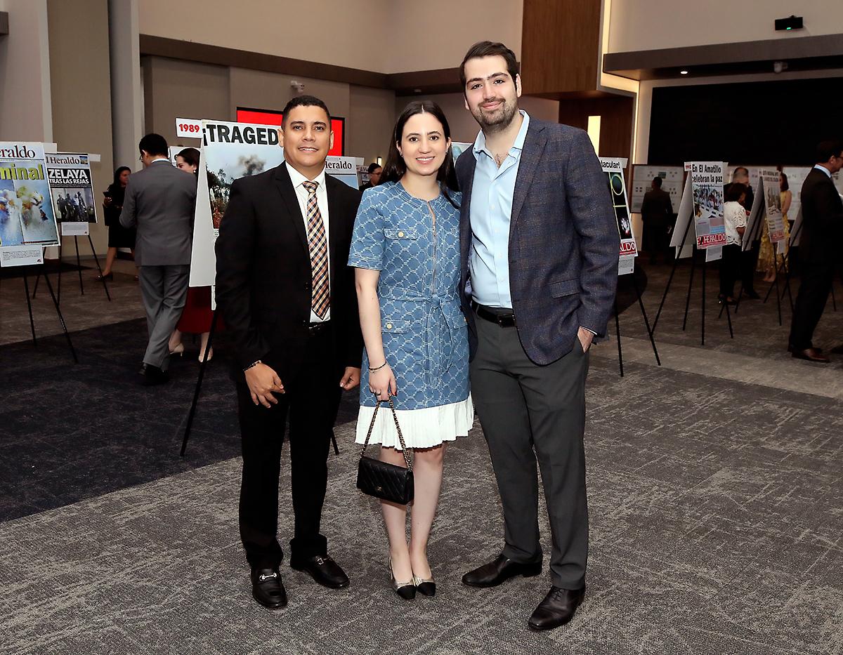 Fernando Maldonado, Camille Hawit y Juan Pablo Sabillón.