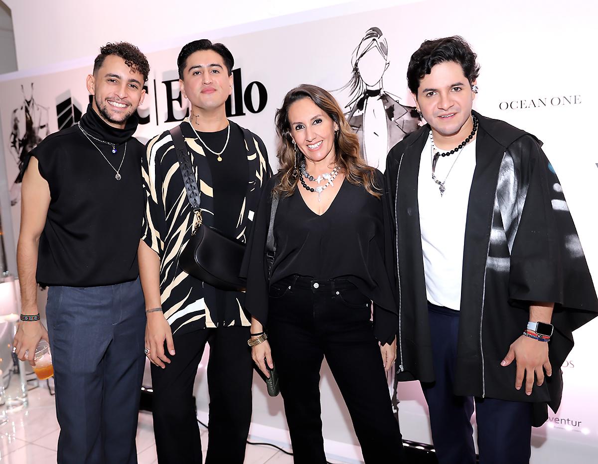 La IX edición de BAC Estilo Moda reunió en Invernaderos del Trigo a los protagonistas de la industria creativa, sponsors, invitados especiales; una hermosa comunidad dispuesta a celebrar con orgullo el sello de Made in Honduras. En la imagen: Mario Menpez, José Vargas, Gabriela Zelaya y Don Camazots.