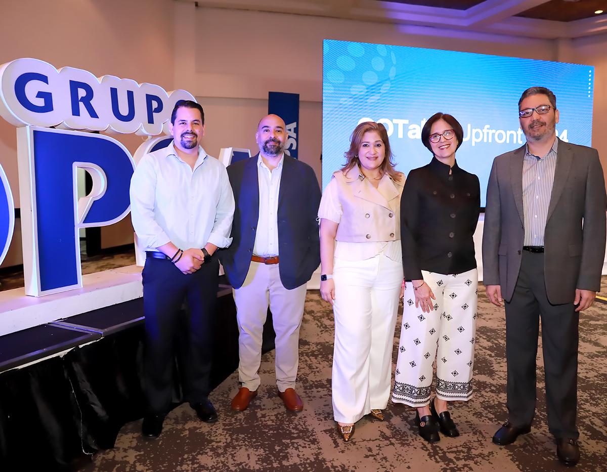 Grupo OPSA presentó GoTalks: Upfront 2024, un impresionante evento de marketing en el que invitados especiales y apasionados del mundo del mercadeo se sumergieron en una tarde de conferencias centradas en aspectos clave como el branding, los consumidores y las marcas.José Luis López, Christian Andrés, Isabel Sabillón, Luz María Sabillón y Jorge Martín Frech.