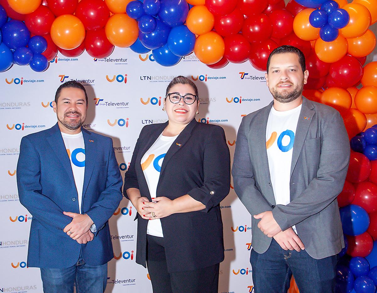 José María, Mariela y Armando Palacios, ejecutivos de VOi. VOI- Recepción.