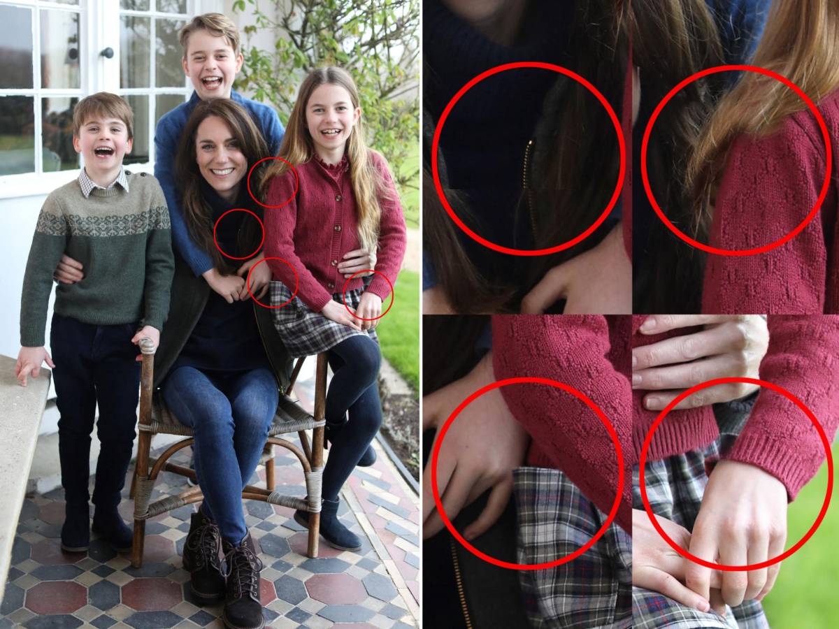 La imagen publicada el pasado domingo 10 de marzo presentaba evidentes manipulaciones que provocaron tremendo revuelo. Kate se disculpó por la “confusión” causada por su edición de una foto familiar publicada por el palacio.