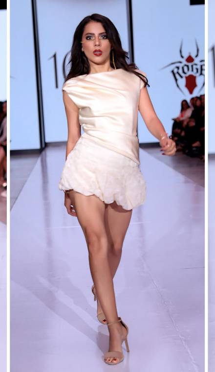 La colección “FOR I HAVE SINNED” de Rosángel Donaire en BAC Estilo Moda 2025 nos invitó a explorar el lado más profundo del ser humano. Con una visión surrealista, la diseñadora interpretó el pecado desde una perspectiva artística y abstracta, incorporando elementos que reflejan la oscuridad y la contradicción que habitan en todos nosotros. Cada look narró una historia a través de texturas como el mesh, el podesua y la organza, en una paleta dominada por el rojo, ivory y dorado.