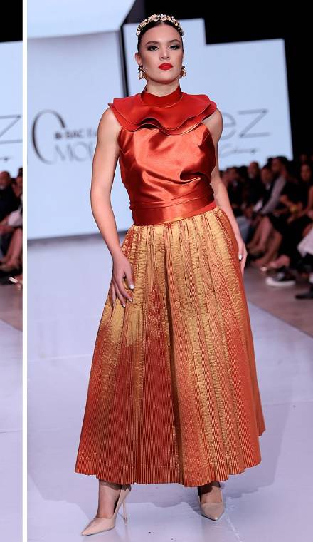 Una propuesta con una paleta cromática blush &amp; gold luxe, que combina matices tierra y nude con tonalidades rosadas y doradas metálicas, reflejando sofisticación y celebrando el lujo que caracteriza la alta costura. Así es Diez, la colección que Miguel Chong presentó para conmemorar la X edición de BAC Estilo Moda, inspirándose en su recorrido, en los inicios, la evolución y el triunfo de una década que ha marcado un antes y un después en la industria.