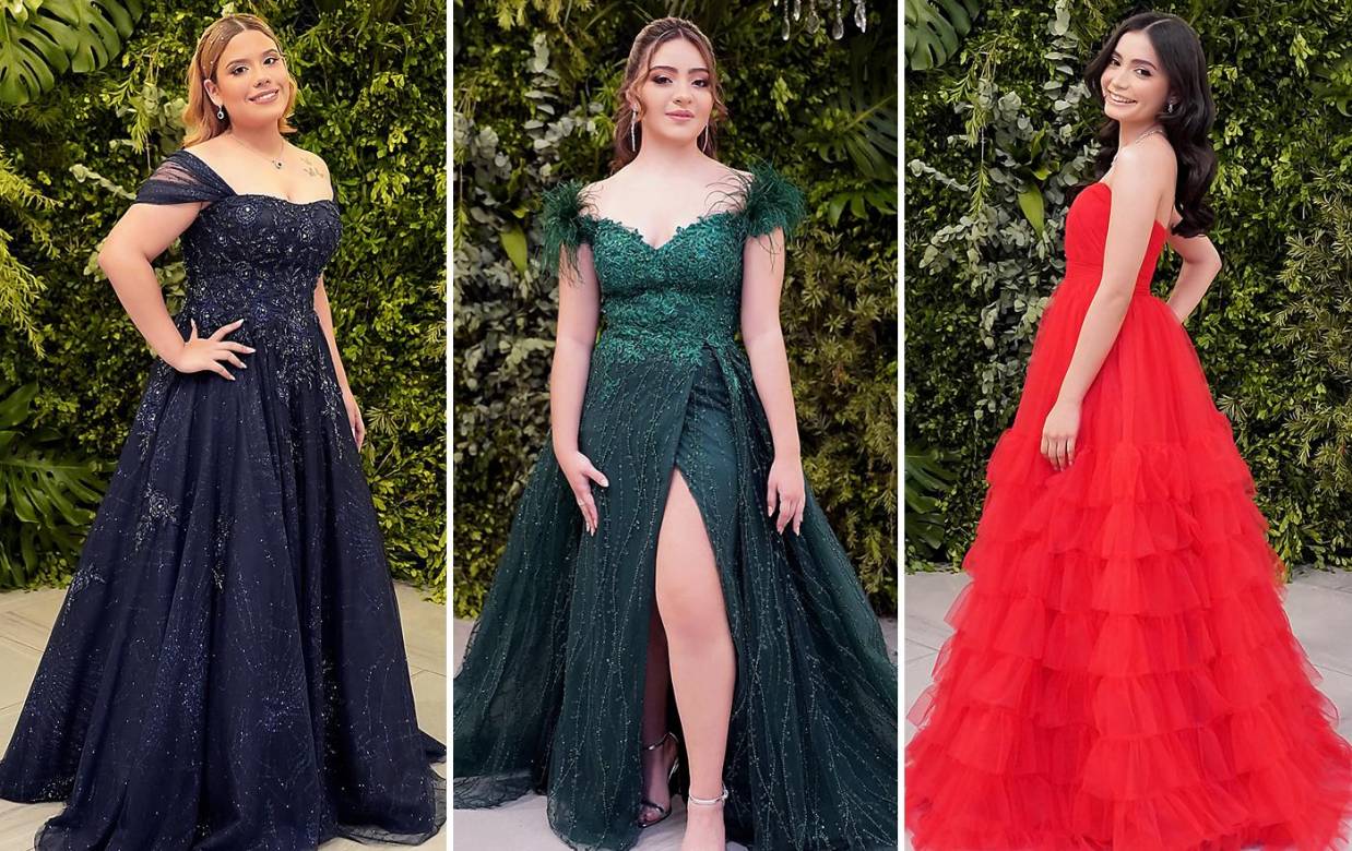 La senior 2022 de la Escuela Bilingüe Valle de Sula eligieron modernos vestidos de diferentes diseñadores, estilos y texturas para brillar en su prom night.