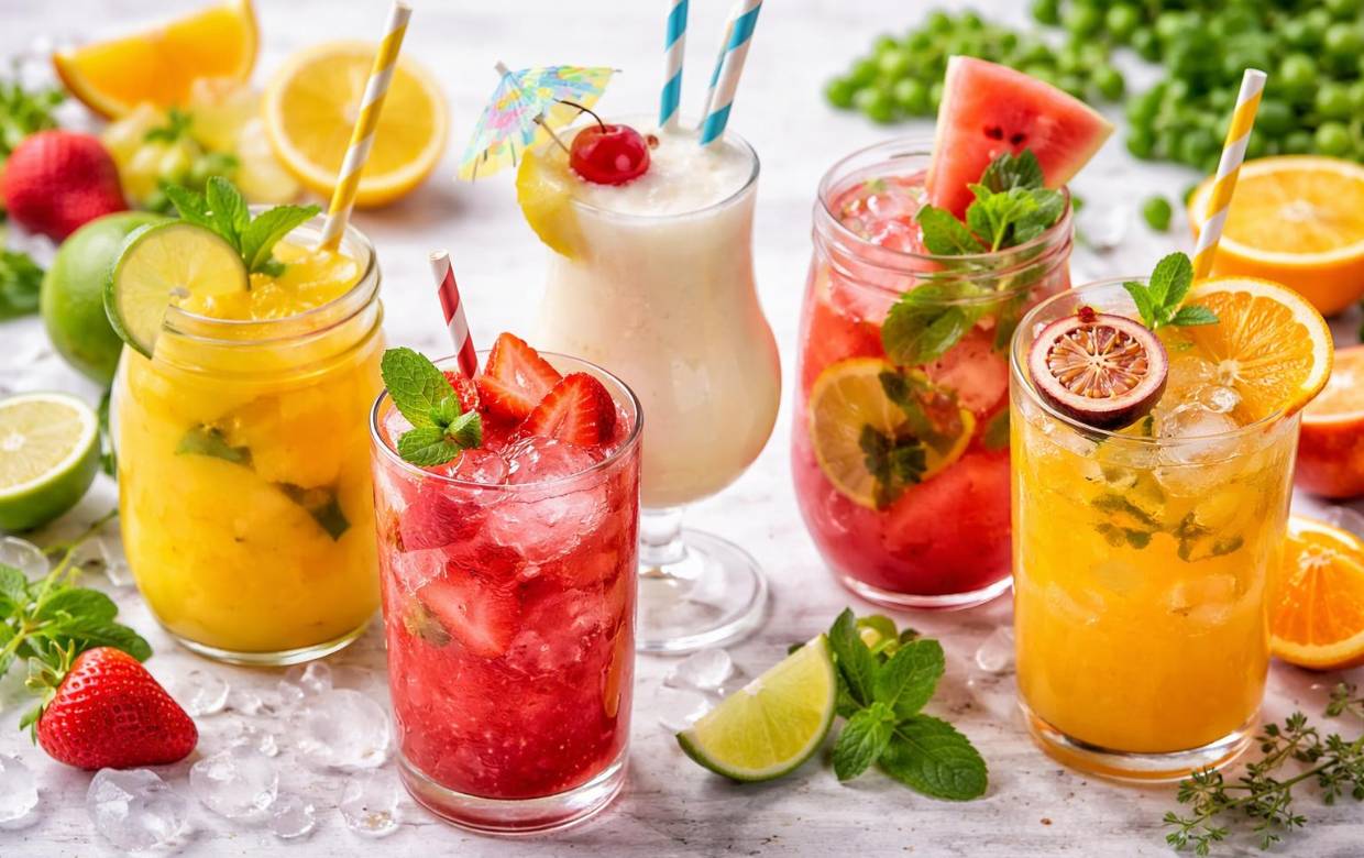 Nada mejor que un cóctel frío y natural para refrescar el día. Estas combinaciones de frutas frescas, hielo y un toque cítrico son rápidas de preparar, llenas de color y sabor tropical. Perfectas para reuniones, tardes calurosas o simplemente para disfrutar algo diferente.
