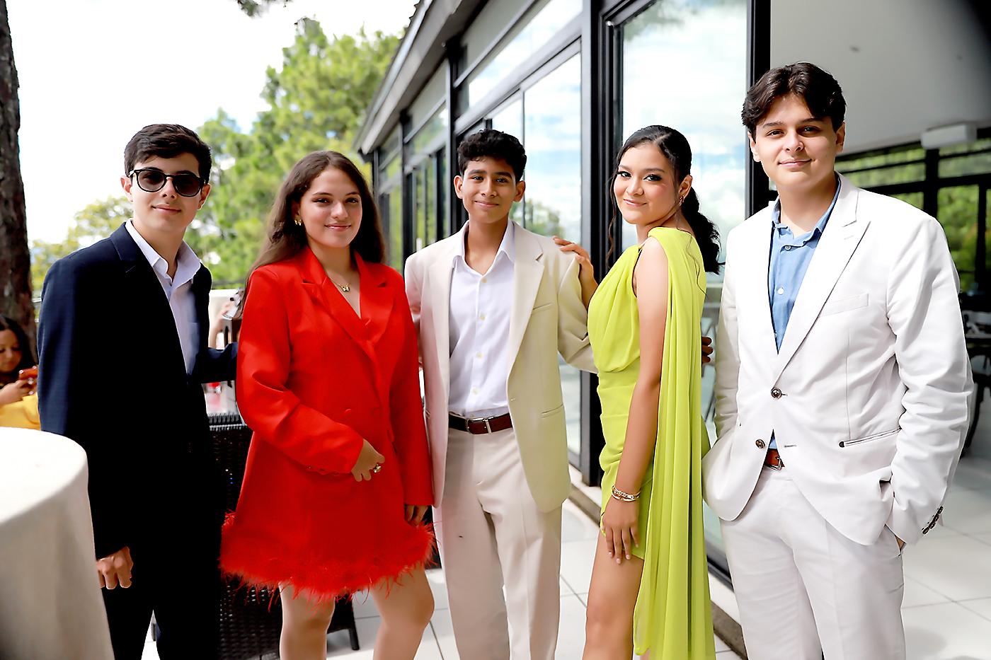 Diego Zelaya, Keren Matamoros, Anthoni Díaz, Ashley González y Kelvin Aguirre.