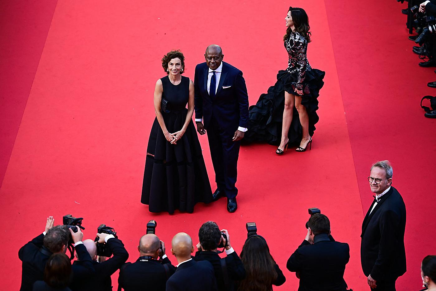 El actor Forest Whitaker y la directora general de la Unesco, Audrey Azoulay, asisten a la proyección de Final Cut (Coupez !)