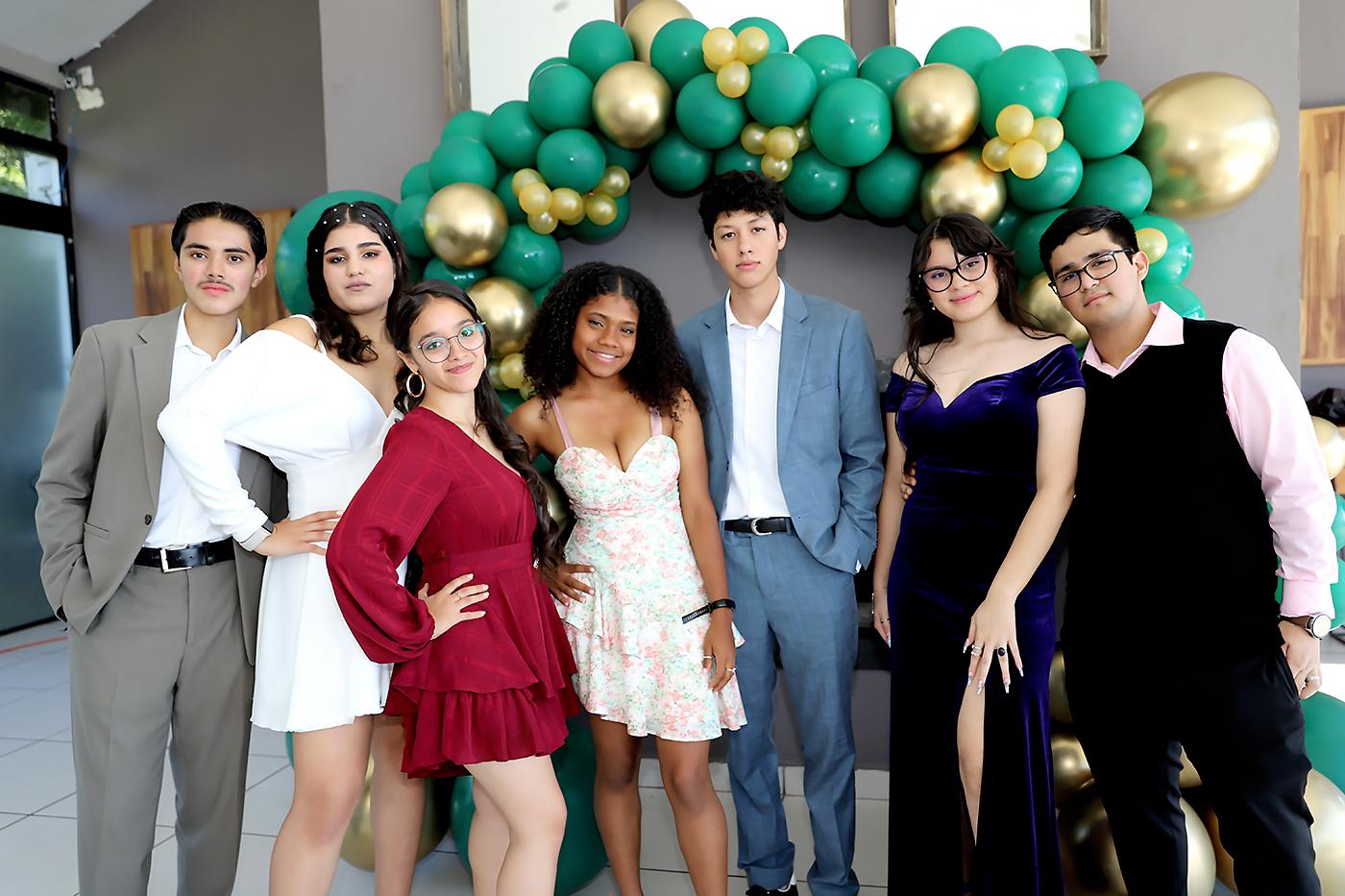 Yoshua Hernández, Breana Zaldaña, Angie Elvir, Valeria Vásquez, André Meza, Allison Guiammathey y Paul Aceituno. 