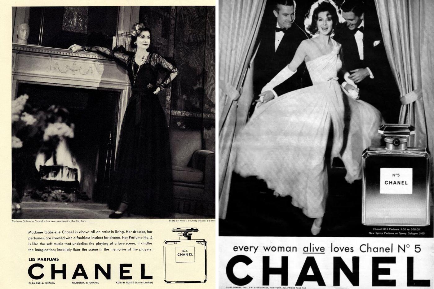 En 1921 lanzó el primer perfume de Chanel N°5 este perfume femenino que huele a mujer, revolucionario por su composición, nombre y presentación, nació en colaboración de Gabrielle Chanel con el perfumista Ernest Beaux.