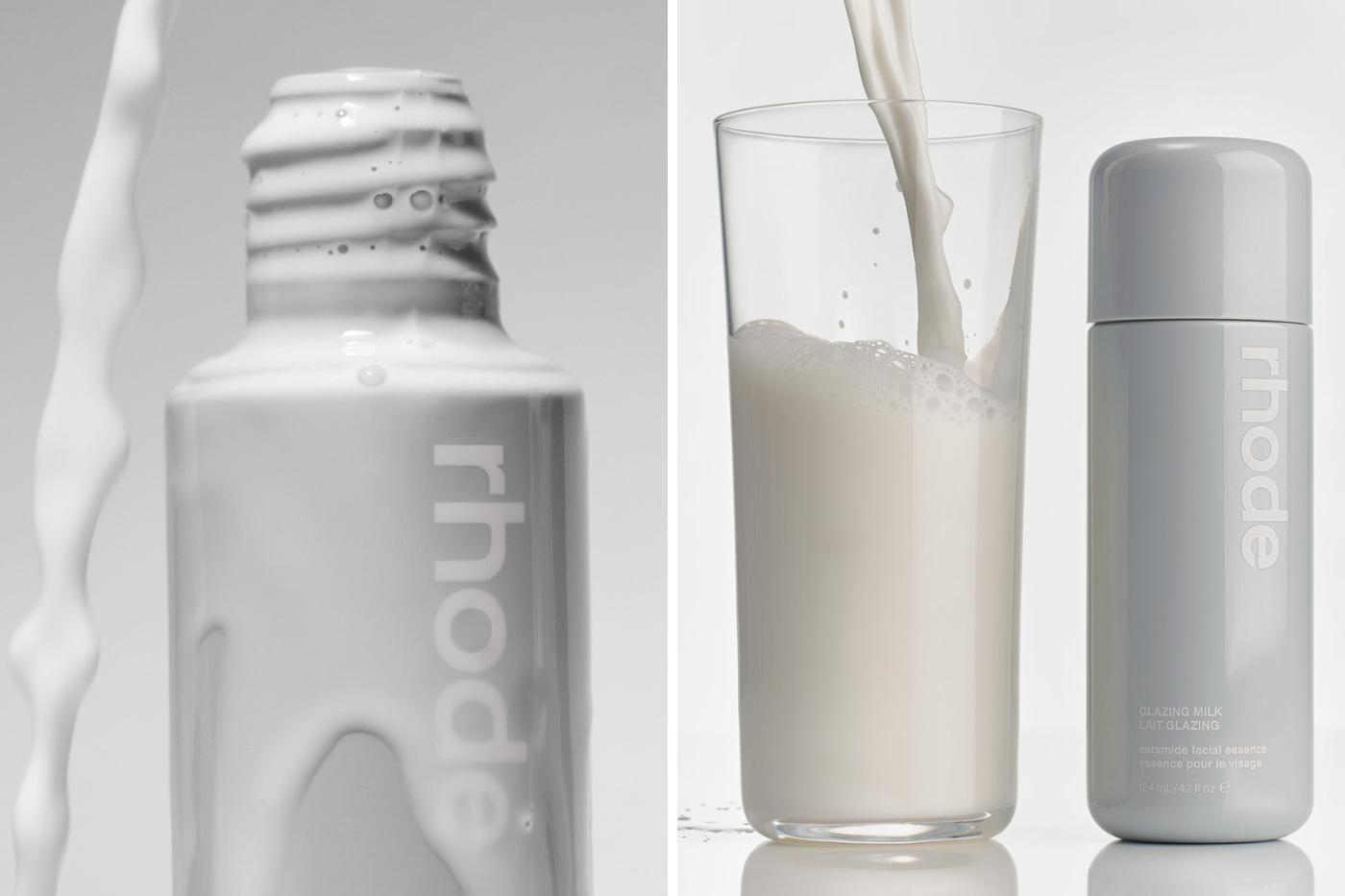 <b>Glazing Milk</b>Una esencia facial con consistencia tipo “leche”. Aporta hidratación, <i>dewyness</i> y calma irritaciones y enrojecimientos. Es ideal para el <i>skincare prep</i> antes del maquillaje.
