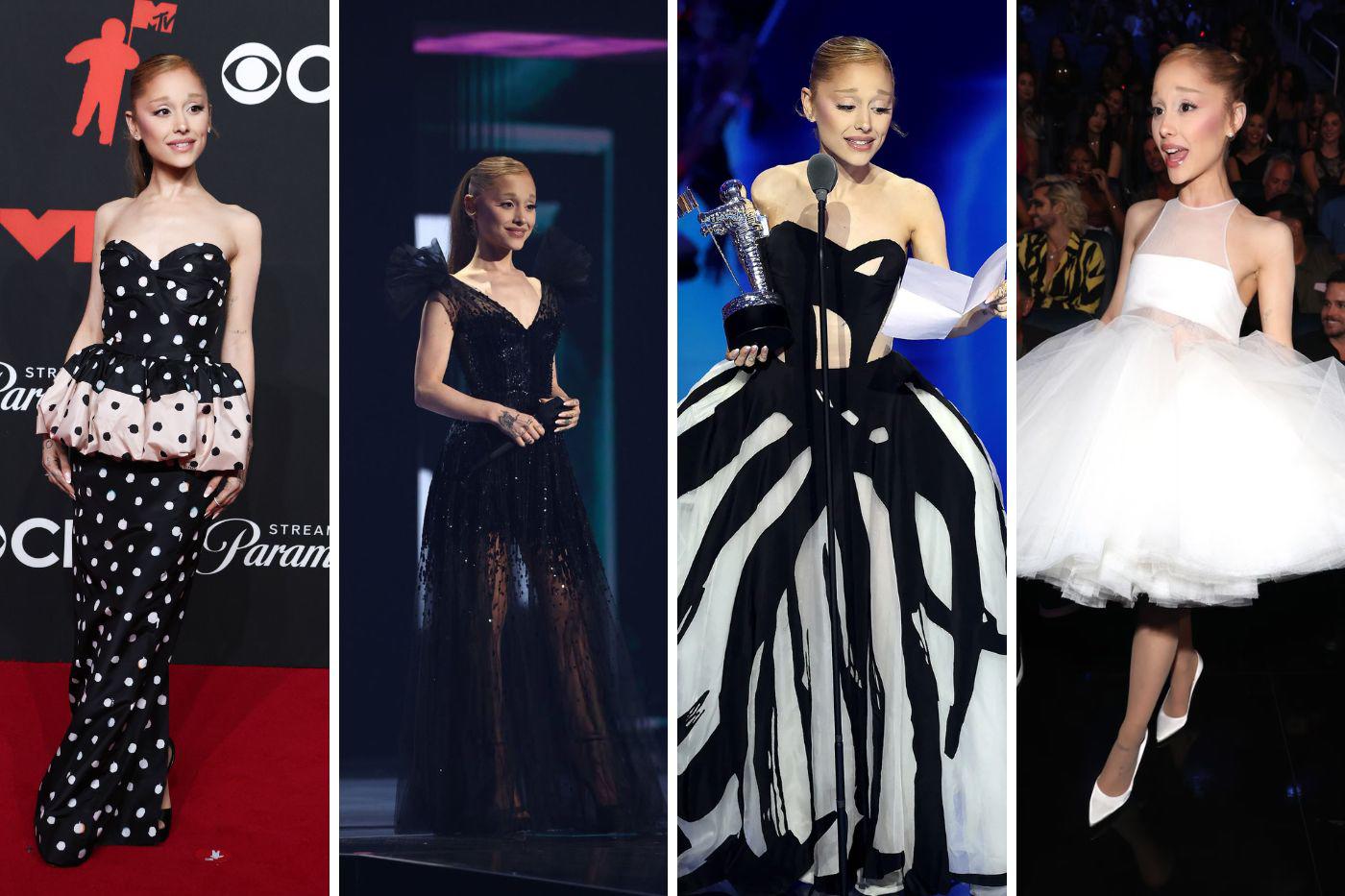 Como era de esperarse, Ariana Grande lució icónica con distintos looks de firmas como Fendi, Tamara Ralph y Steve O. Smith, acompañados con calzado de Jimmy Choo y joyas de Swarovski.