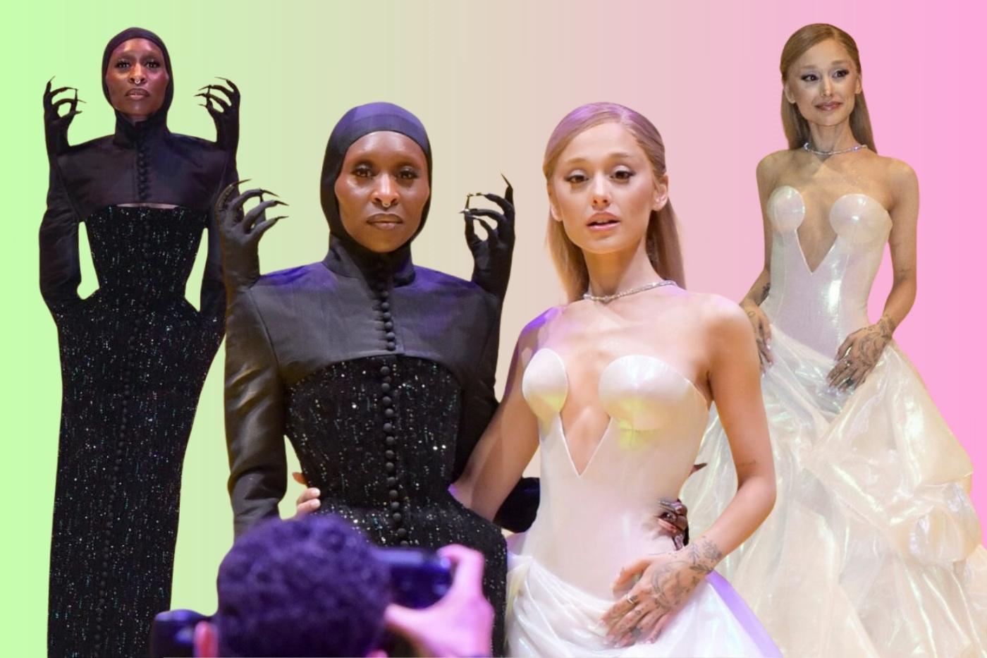 El 11 de noviembre se celebró la premiere en una alfombra amarilla en Ciudad de México. Cynthia Erivo vistió un vestido negro de Thom Browne con una cintura exagerada y tacones de plataforma de charol negro. Ariana Grande llegó con un vestido escalonado de organza nacarada de Atelier Versace, combinado con tacones de satén con plataforma.