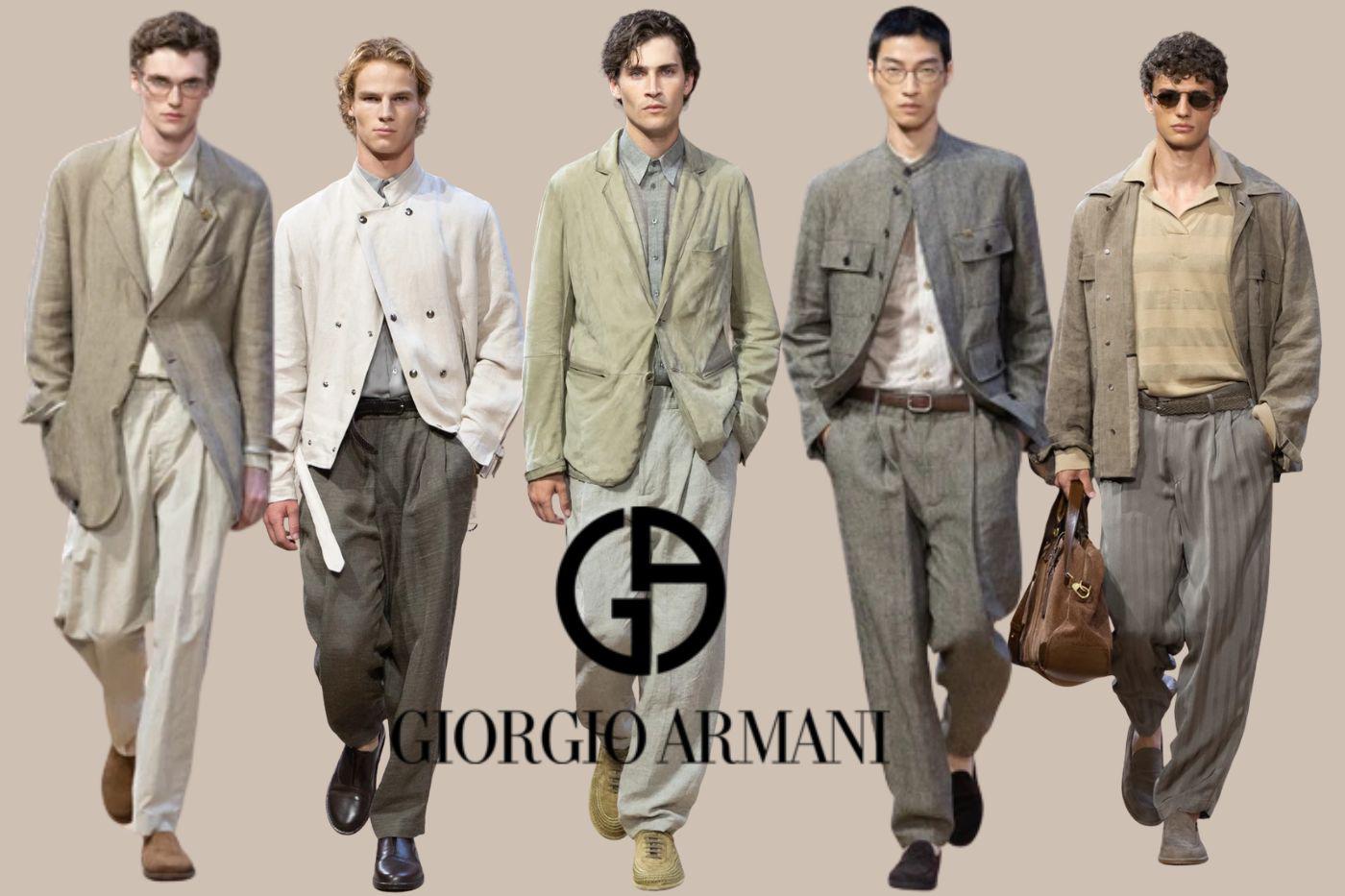 La colección masculina Spring/Summer 2027 de Giorgio Armani presentó una propuesta ligera, sofisticada y relajada, donde predominaron las siluetas fluidas, los tejidos frescos y una paleta inspirada en el Mediterráneo.