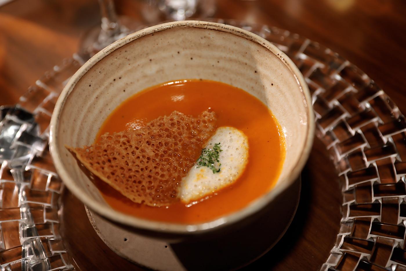 Sopa de chiles rostizados