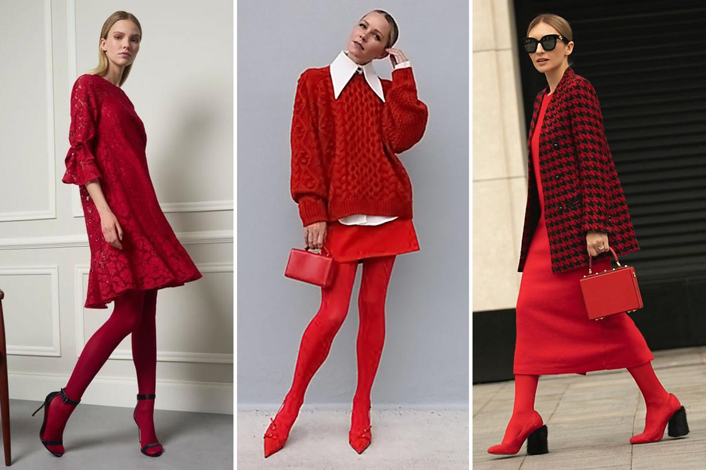 Una de las tendencias para invierno son las medias rojas, que se han convertido en la pieza del armario ideal para lucir con cualquier outif, ya sea de día o de noche.