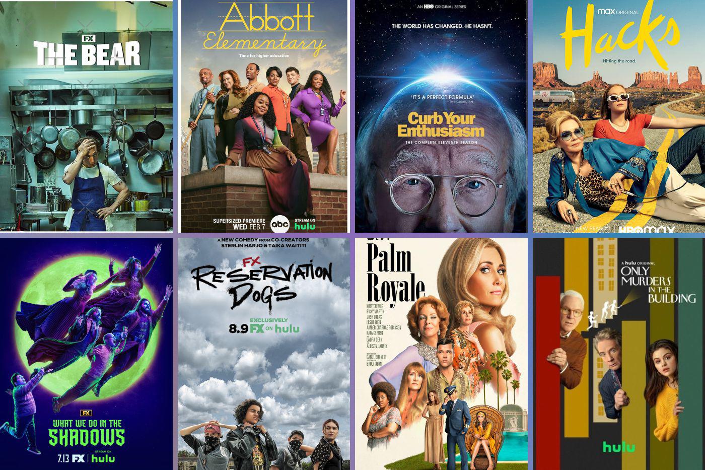 <b>Nominados a mejor serie de comedia: </b><i>Abbott Elementary , The Bear, Curb Your Enthusiasm, Hacks, Only Murders in the Building, Palm Royale, Reservation Dogs y What We Do in the Shadows.</i>