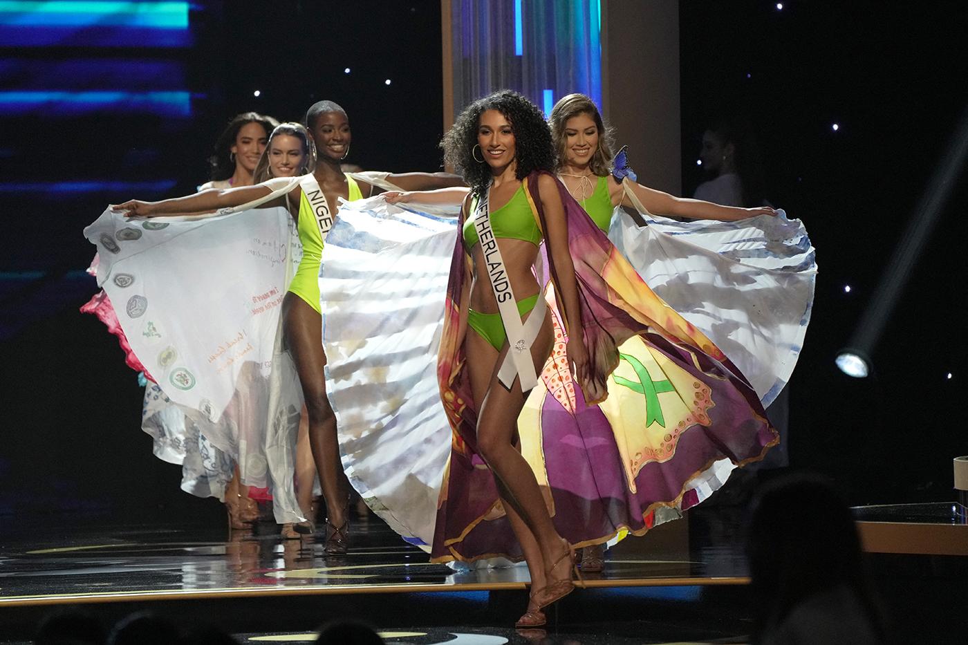 Durante las competencias preliminares de Miss Universo 2022, las candidatas demostraron su dominio en el escenario vistiendo diferentes trajes, desde típico hasta traje de baño