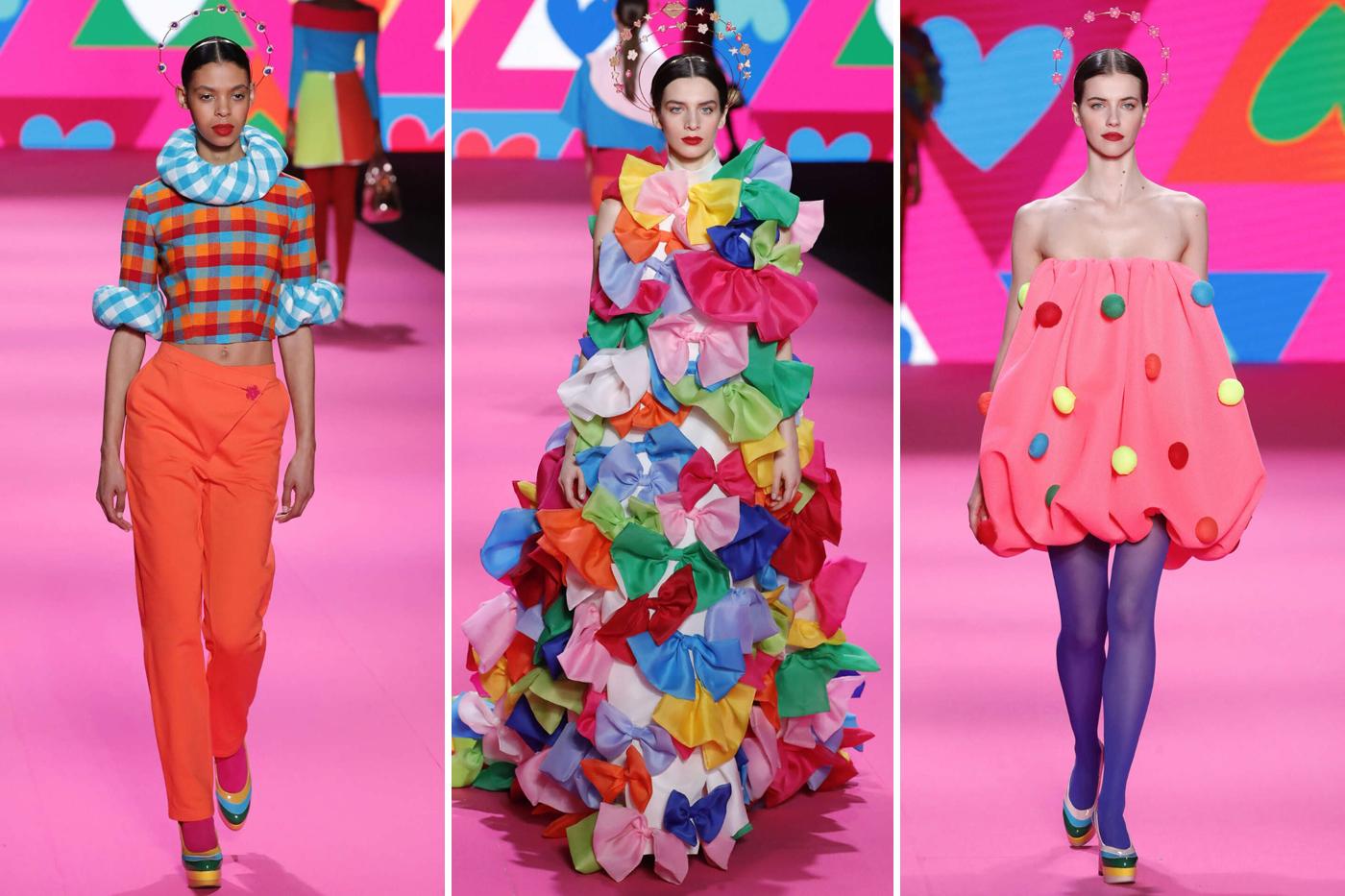 Corazones, estrellas, flores y ahora los lunares son los protagonistas de la nueva colección de la diseñadora española Agatha Ruiz de la Prada, quien lleno de color las pasarelas Mercedes-Benz Fashion Week Madrid 