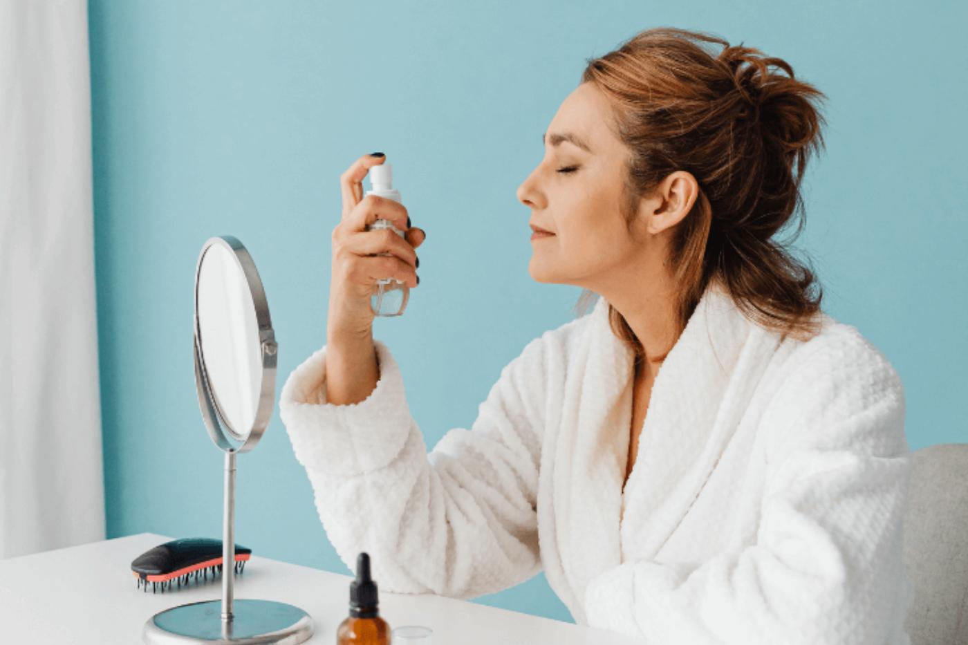 <b>Refresca tu piel con brumas hidratantes. </b>Durante el día, especialmente si estás en la playa o haciendo turismo, una bruma facial te ayuda a calmar la piel y a mantenerla fresca. Elige una con ingredientes como pepino, manzanilla o agua termal.