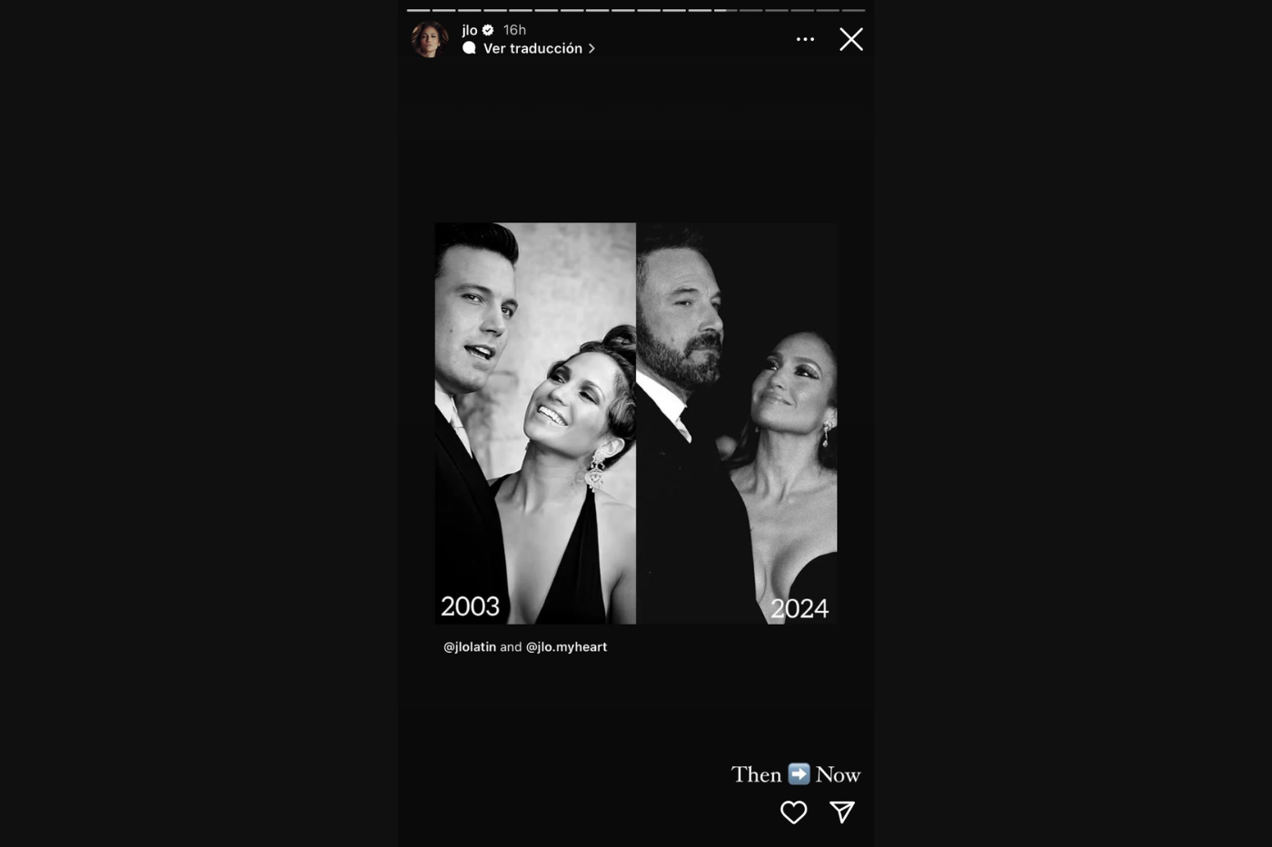 JLo compartió un before and after de su relación con Ben Affleck. ¡Qué viva el amor! 