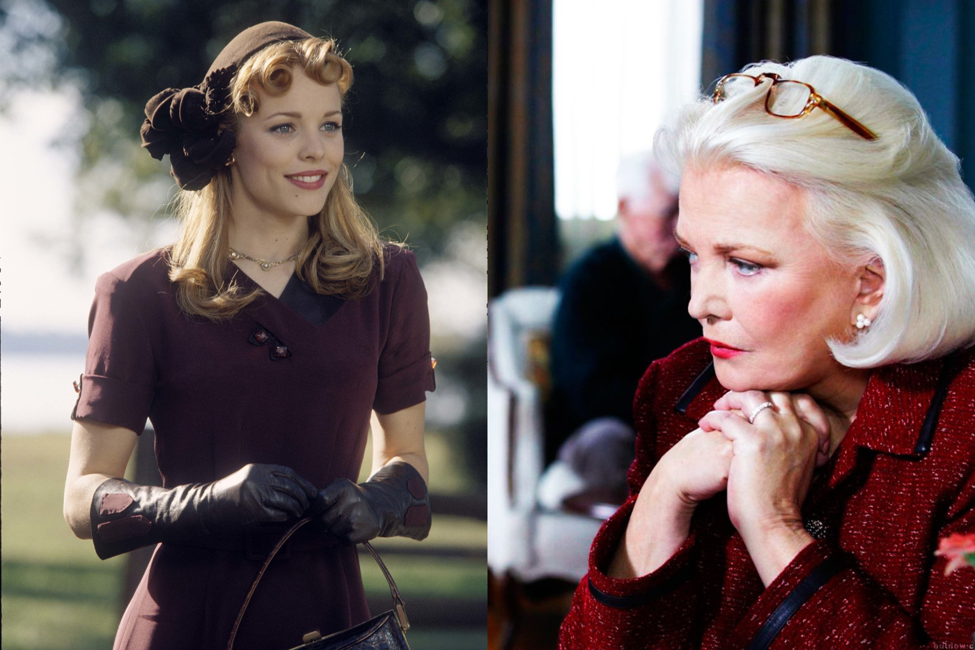 En The Notebook, la actriz interpretó a la versión mayor de Allie Hamilton, quien también sufría de Alzheimer. 