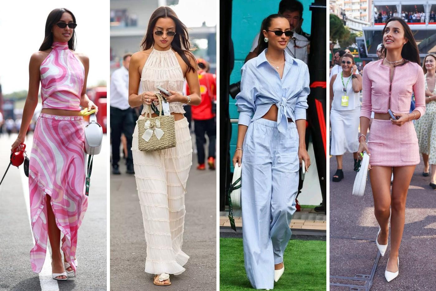 <b>Conjuntos</b>Two is better than one, y en este caso no podría ser más cierto: los sets son los favoritos de Alexandra en verano. Fáciles de combinar, cómodos y siempre a la vanguardia de las tendencias, son un must en cualquier clóset. Lo vemos desde faldas cortas o largas hasta pantalones con crop tops.La manera perfecta de verse elegante y lista para cualquier plan.