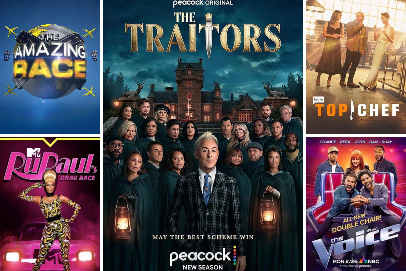 <b>Mejor programa de reality o competencia: </b><i>The Amazing Race, RuPaul’s Drag Race, Top Chef, The Traitors y The Voice.</i>
