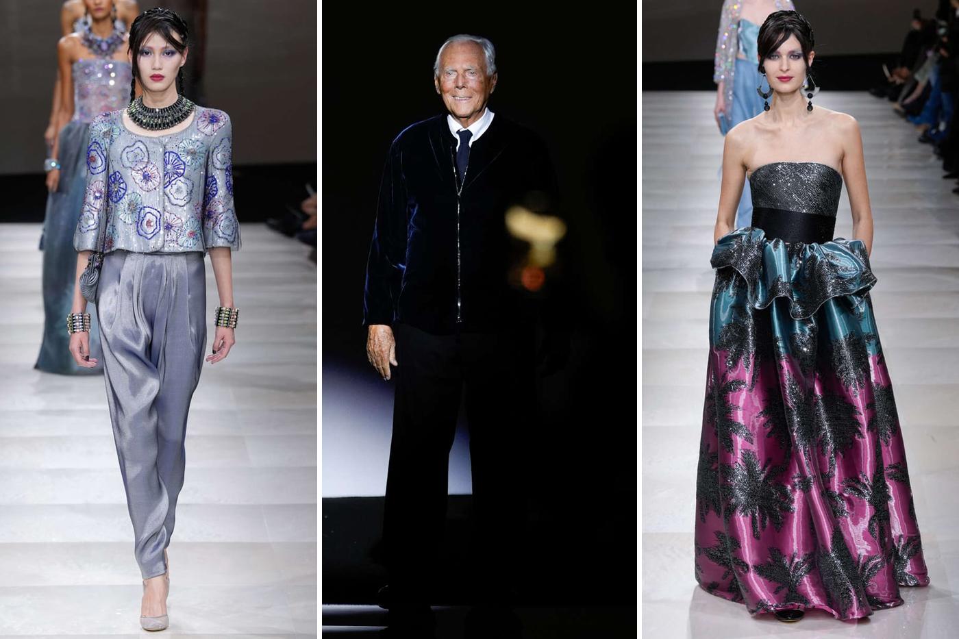 Una colección inspirada en las diferentes culturas, de Occidente a Oriente, representando el sueño de una mujer que se deja influenciar por cada lugar que visita, presentó la casa de moda Armani Privé. Piezas llenas de sutileza, de tonos suaves fusionados con el brillo del bordado creando piezas únicas. 