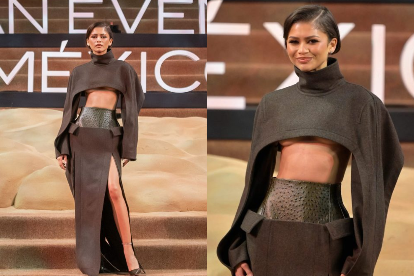 La exchica Disney elevó la apuesta durante la promoción de su nueva película en tierras mexicanas con un look de la colección otoño-invierno 2023 de Bottega Veneta.
