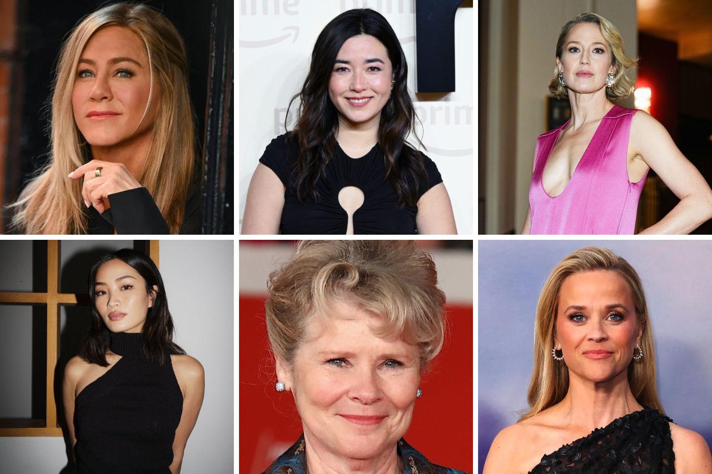 <b>Mejor actriz principal en una serie drama: </b>Jennifer Aniston (<i>The Morning Show), </i>Maya Erskine (<i>Mr. and Mrs. Smith), </i>Carrie Coon (<i>The Gilded Age), </i>Anna Sawai (<i>Shogun), </i>Imelda Staunton (<i>The Crown) y </i>Reese Witherspoon (<i>The Morning Show) .</i>