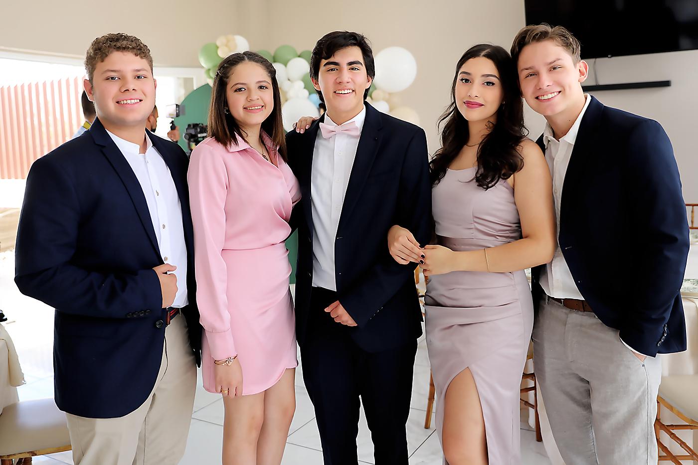 David Martínez, Ashley Mármol, David Blanco, María José Zúniga y Oliver Sanders