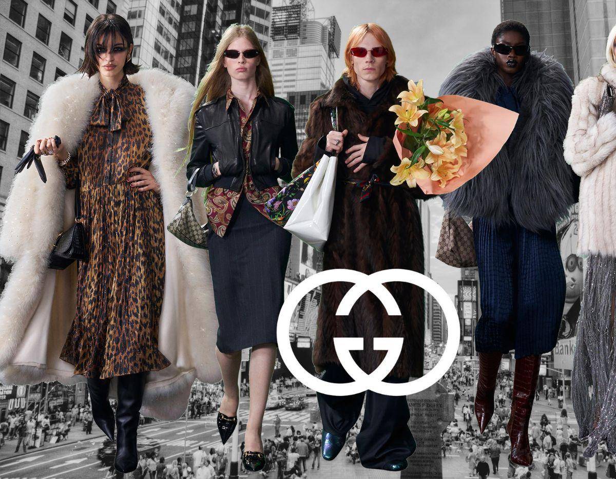 Denma Gvasalia, el actual director creativo de Gucci, cerró Times Square para presentar la colección crucero 2027 de la casa de moda italiana en el epicentro de Nueva York, donde predominaron los estampados extravagantes, abrigos de borrego con apariencia de piel y chaquetas de cuero a lo largo del desfile, bridando homenaje al estilo urbano neoyorquino combinado con el glamour italiano clásico.