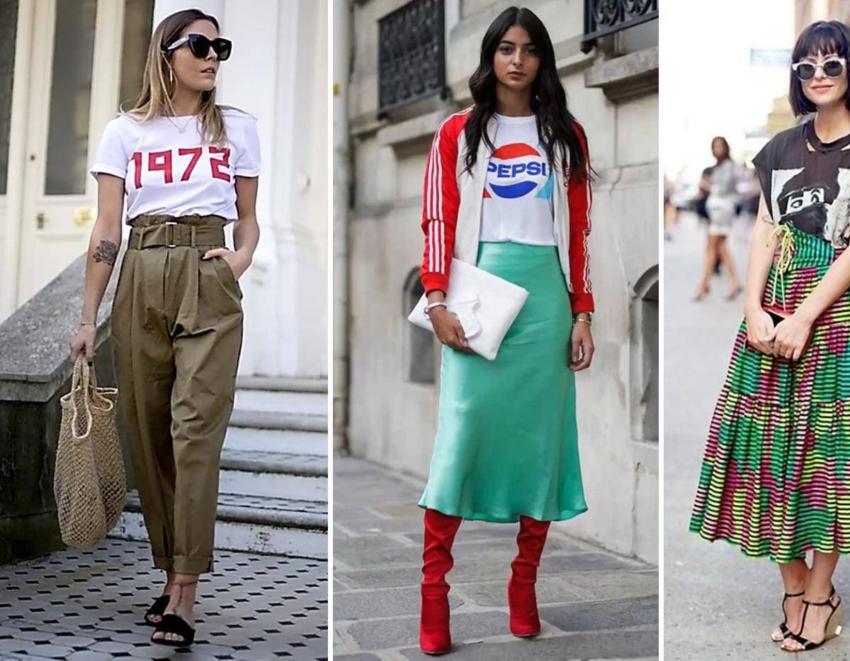 Las camisetas no solo son para looks casuales, también la puedes llevar de fiesta si le sumas una falda y un par de tacones.
