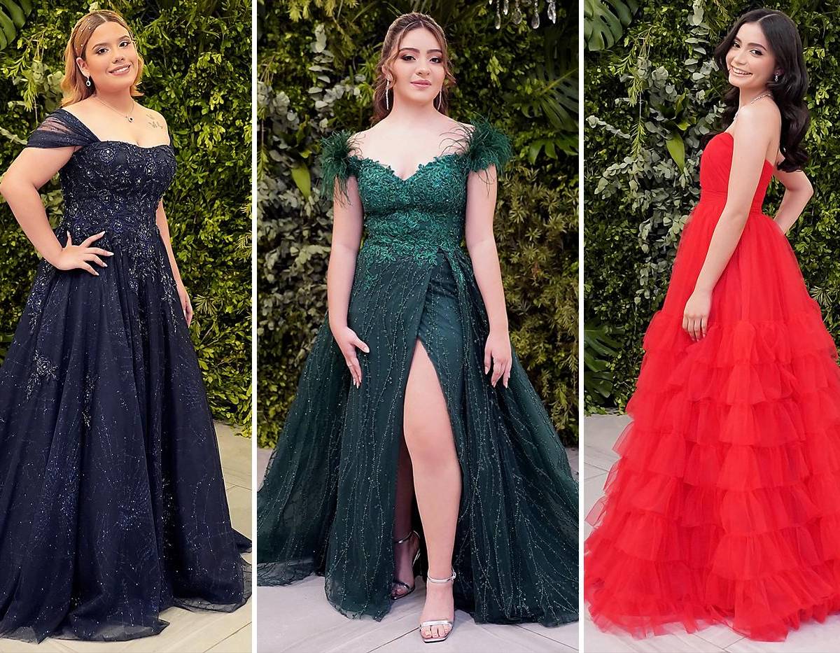 La senior 2022 de la Escuela Bilingüe Valle de Sula eligieron modernos vestidos de diferentes diseñadores, estilos y texturas para brillar en su prom night.