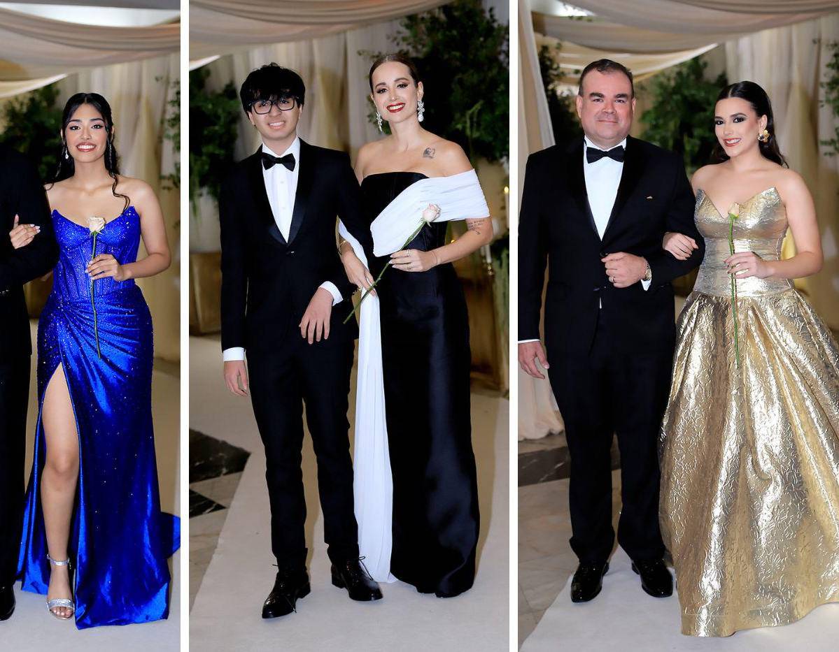 En una noche inolvidable, los seniors 2025 de La Estancia School celebraron su prom con gran entusiasmo. Las escaleras del Centro de Convenciones del Hotel Honduras Maya estaban listas para recibir a los jóvenes, quienes, a paso lento pero determinado, desfilaron junto a sus padres para iniciar la gran velada.