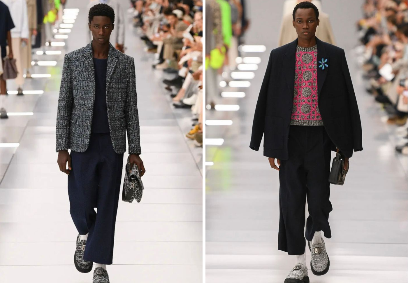 El canage en micro-shorts, chaquetas y abrigos dominó en la pasarela. 