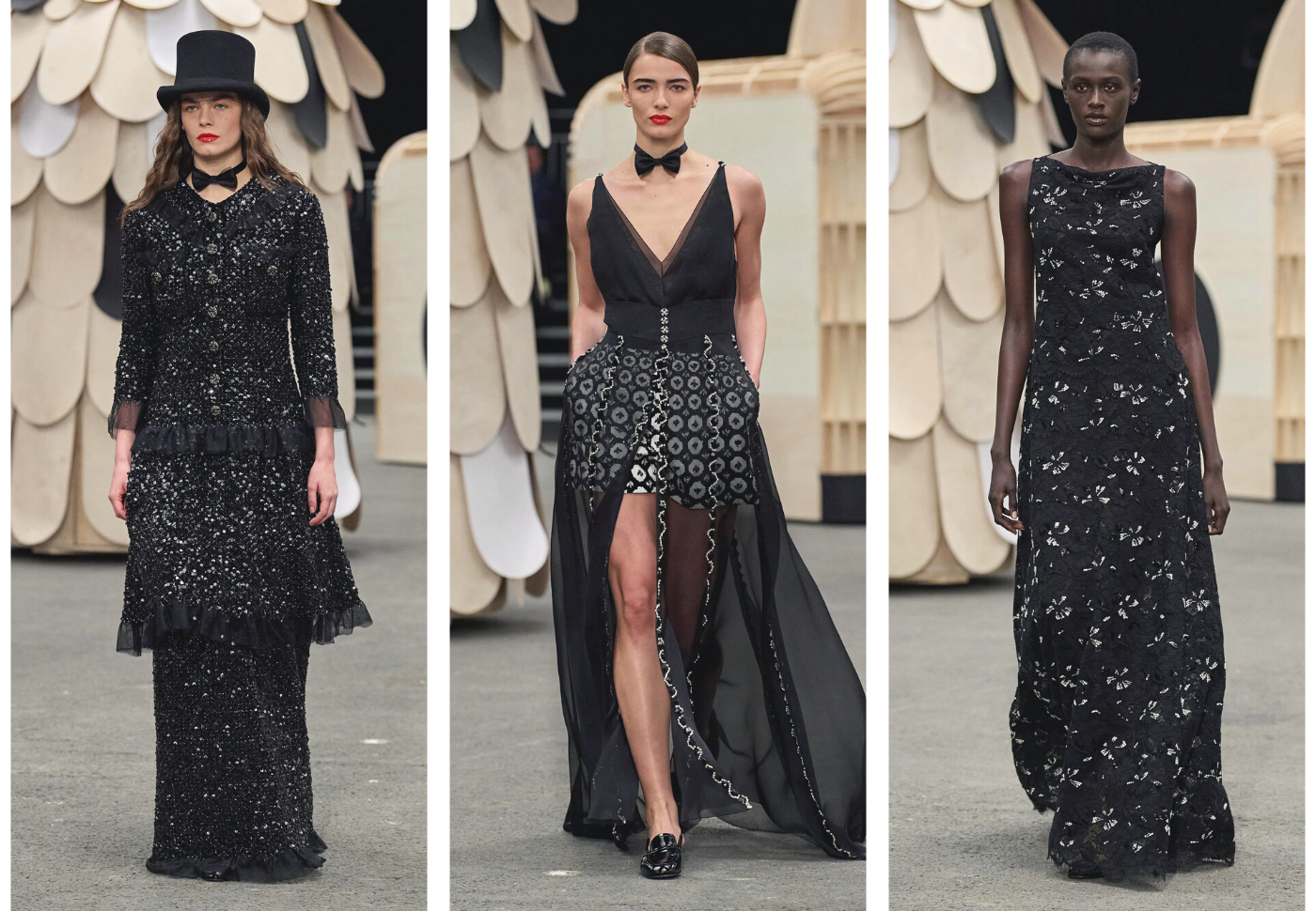 Chanel presentó su colección Alta Costura Primavera 2023, que gira en torno de objetos, esculturas y dibujos que representan leones, ciervos y camellos. “Todo el universo de bordados de la colección está volteado hacia el mundo animal”, mencionó Virginie Viard, directora creativa de la casa de moda. Los bordados de trajes cortos y vestidos de abrigo traen una nueva visión fresca, vibrante y diferente. Sin embargo, varios usuarios de internet cuestionan los looks vistos en la pasarela, comparando su alta costura con tiendas fast fashion. Sigue viendo esta fotogalería para descubrirlos. 
