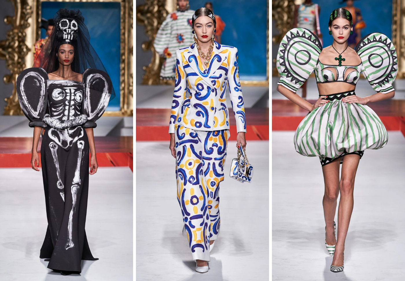 SPRING 2020Jeremy Scott no hace distinción entre cultura baja y alta. “Todos son íconos”, dijo detrás del escenario. Dedicada a Picasso y sus musas, esta colección no fue una excepción. 