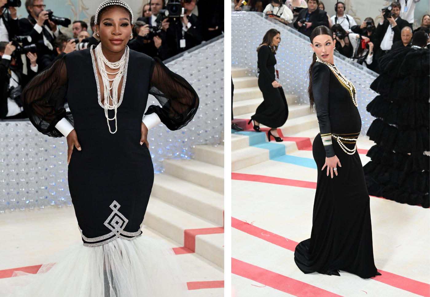Babies on board! El desfile de la Met Gala fue testigo del anuncio de los embarazos de la tenista Serena Williams y la modelo Karlie Kloss.