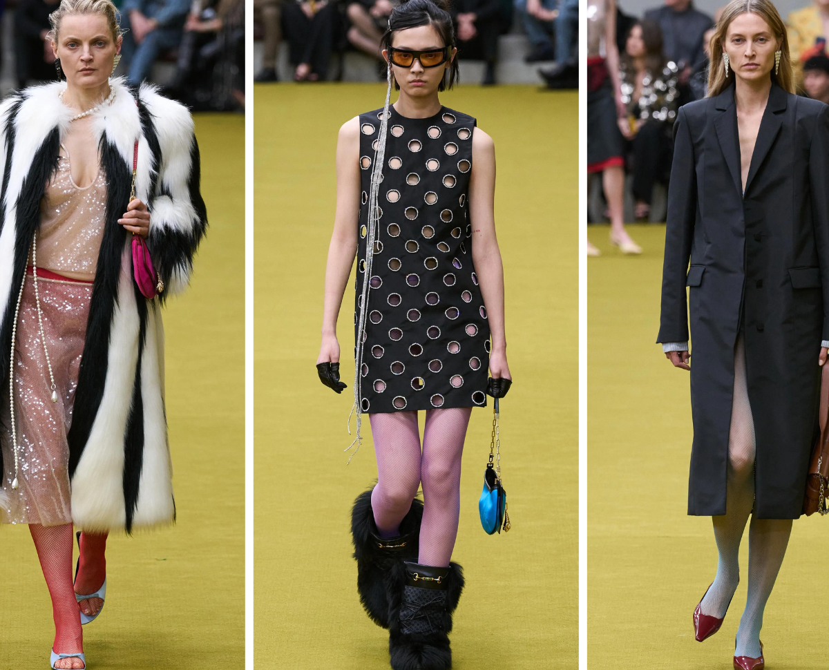 La nueva colección FALL 2023 de Gucci fue diseñada sin director creativo, tras la salida de Alessandro Michele. Sin embargo, el desfile histórico recorrió varias eras de estilo y sirvió como un homenaje al savoir-faire de las manos que traen a la vida estas prendas en los talleres de la marca. Igualmente se vieron códigos de Tom Ford y de Alessandro Michele enlazados. ¡Aquí te mostramos nuestros looks favoritos!