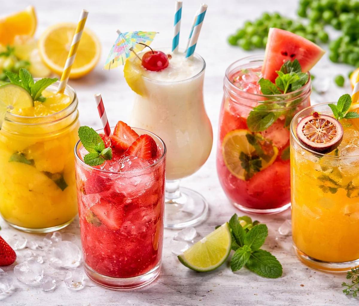 Nada mejor que un cóctel frío y natural para refrescar el día. Estas combinaciones de frutas frescas, hielo y un toque cítrico son rápidas de preparar, llenas de color y sabor tropical. Perfectas para reuniones, tardes calurosas o simplemente para disfrutar algo diferente.