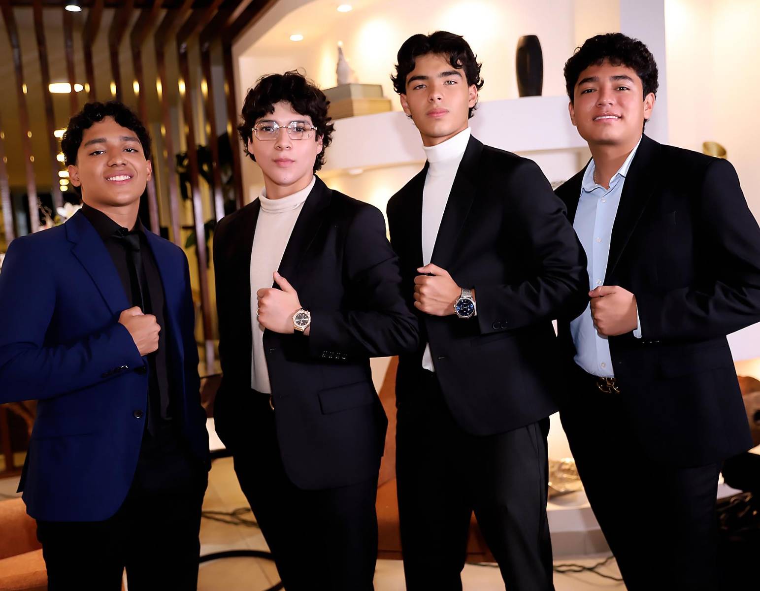 Santiago Gonzáles, Farid Cálix, Bryan Banegas y Ángel Hernández.