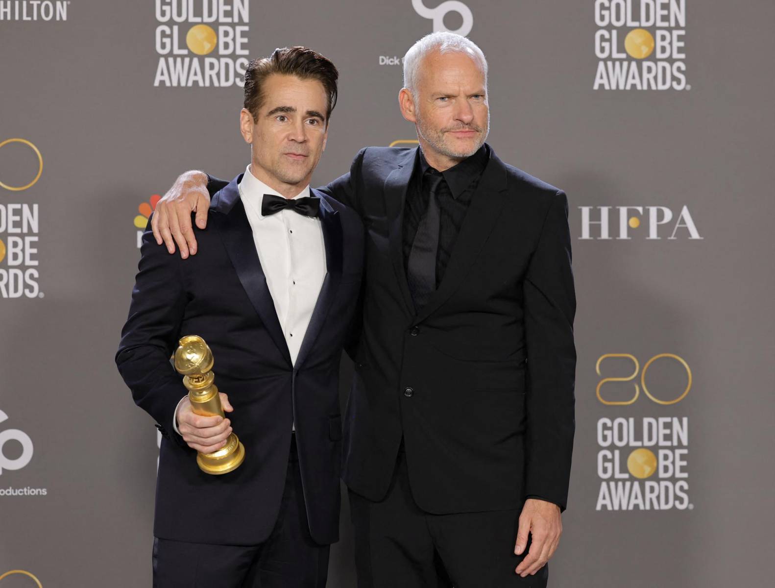 <b>MEJOR PELÍCULA MUSICAL/ COMEDIA: THE BANSHEES OF INISHERIN,</b> Colin Farrell y Martin McDonagh