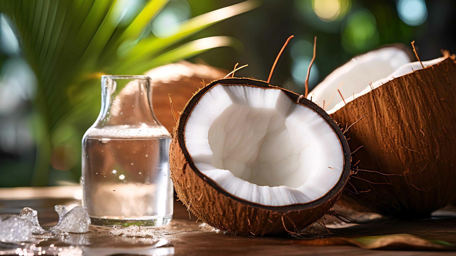 <b>3. AGUA DE COCO.</b> ¿Te ha pasado que el sol está en su máximo apogeo, decides consumir agua de coco natural y de repente sientes una hidratación extrema, como si cada órgano interno recibiera una oleada refrescante? Eso sucede porque el 94% de su contenido es agua y además reúne importantes cantidades de minerales, concretamente <b>potasio, magnesio, sodio, calcio y fósforo. Solo una recomendación: consúmela de forma natural, directo del coco, la mejor forma de aprovechar sus electrolitos. ¡Delicioso!</b>