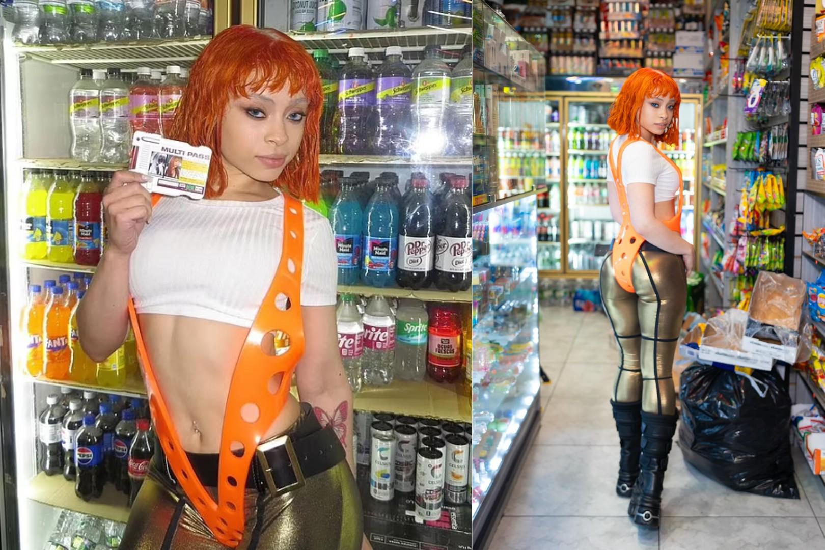 Ice Spice: vistió como Leeloo de el Quinto Elemento. 