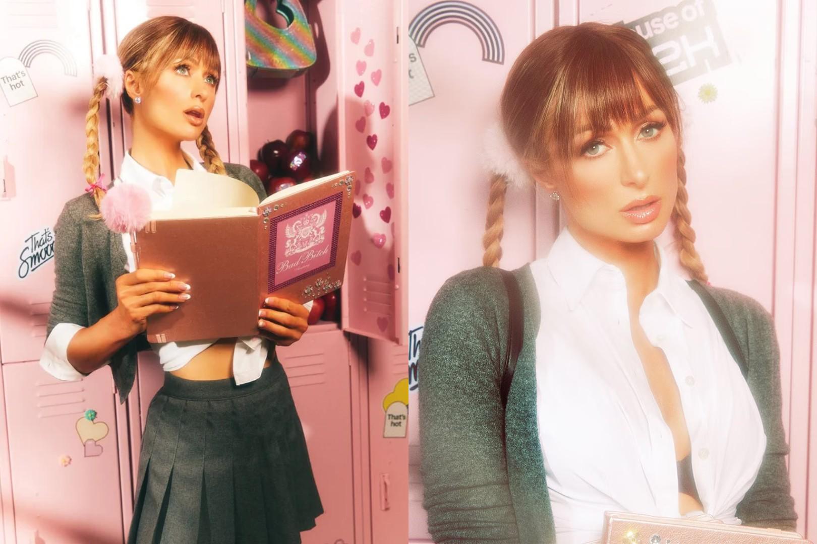 Paris Hilton: Paris también se disfrazó de Britney Spears en el video de Baby One More Time. 