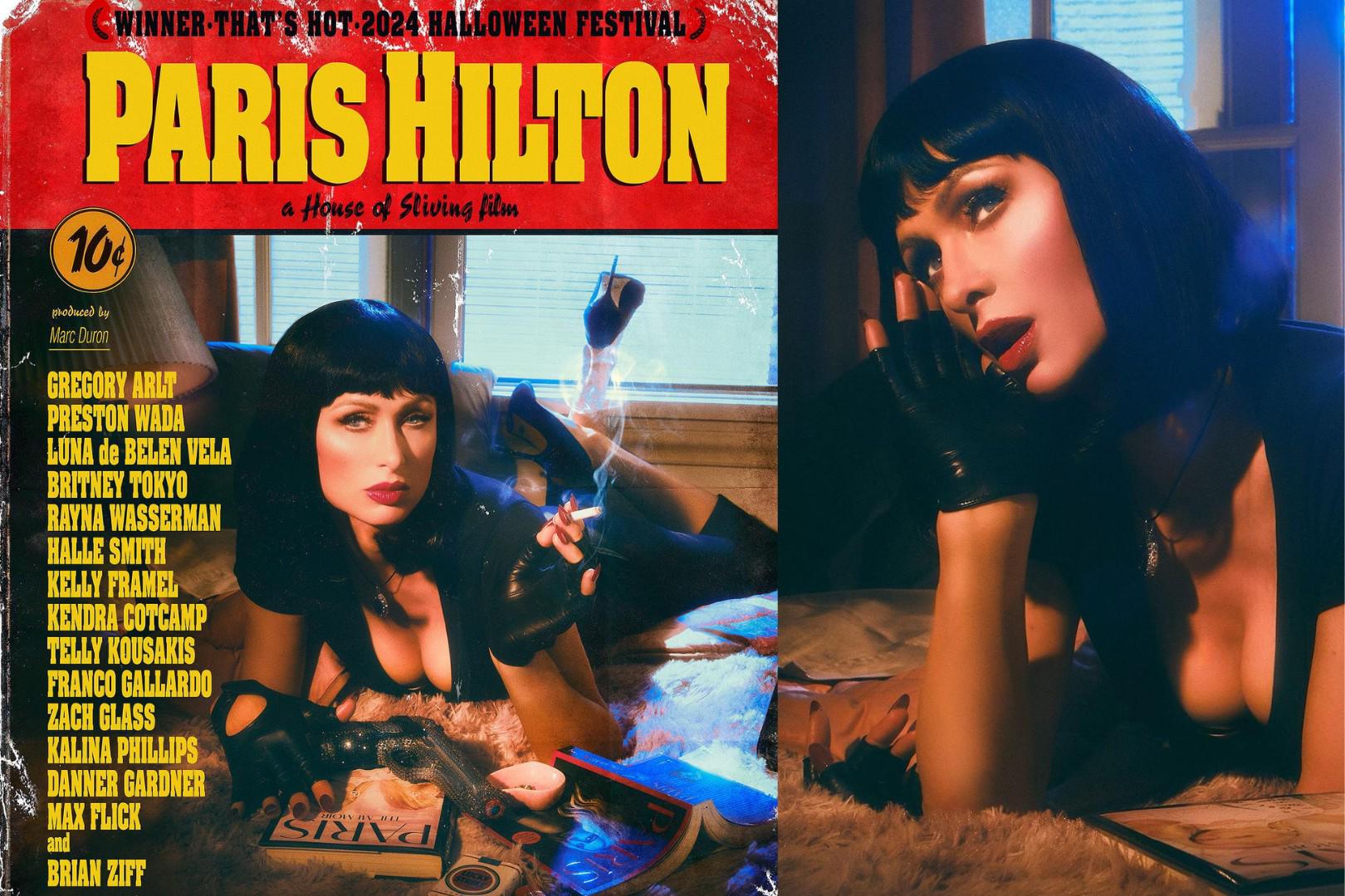 Paris Hilton: Se disfrazó de Mia Wallace de Pulp Fiction. 